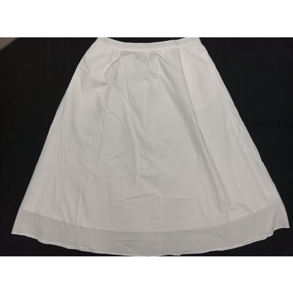 PrettyGarden White 100% Cotton Maxi Skirt XXL Elastic Waist Lined 7585 New